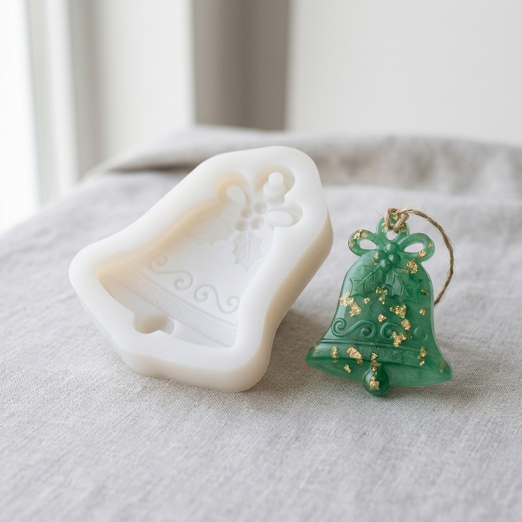 CHRISTMAS BELL SILICONE MOULD FOR CANDLES, SOAP & RESIN (SCM 267)